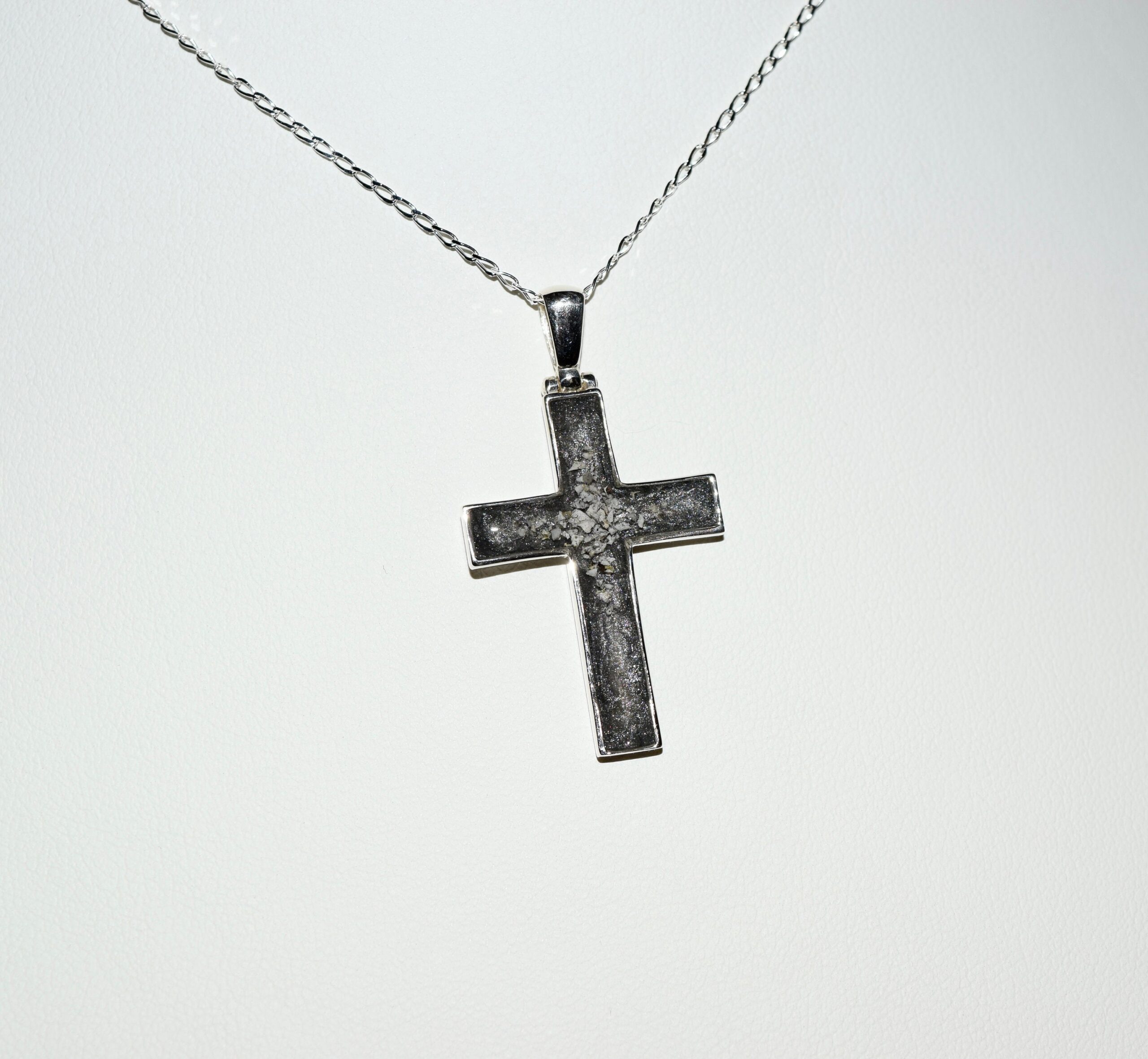 Cremation Ashes & Memorial Cross Necklace Amulet of Ashes