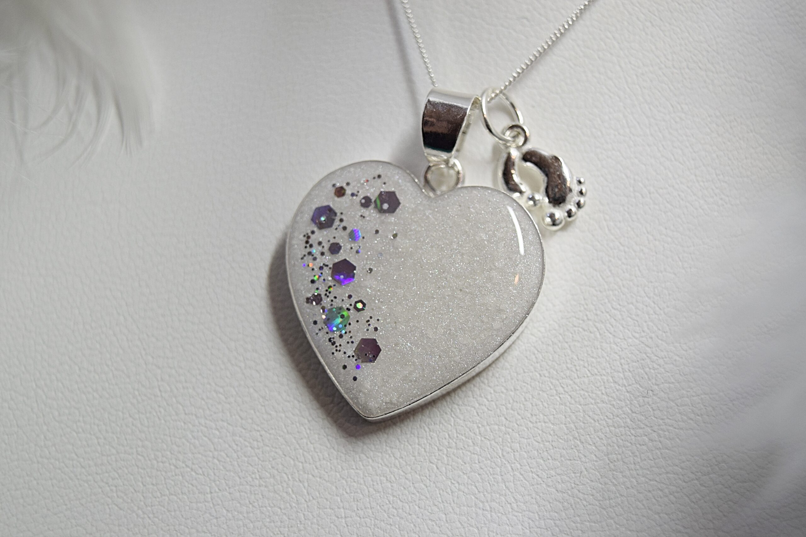 Preserved Breastmilk Heart Necklace Amulet of Ashes