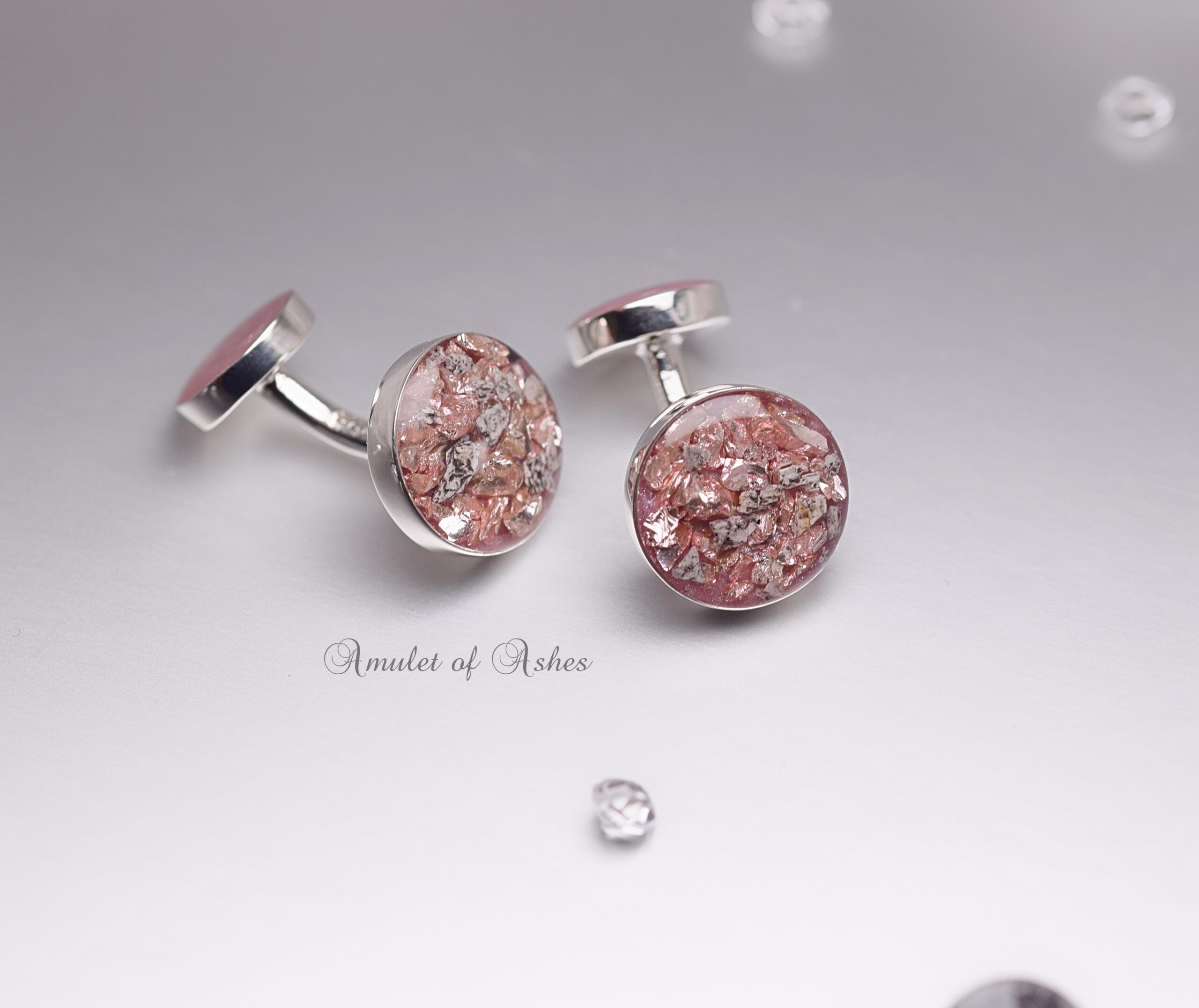 Cremation Ashes & Memorial Cufflinks Amulet of Ashes