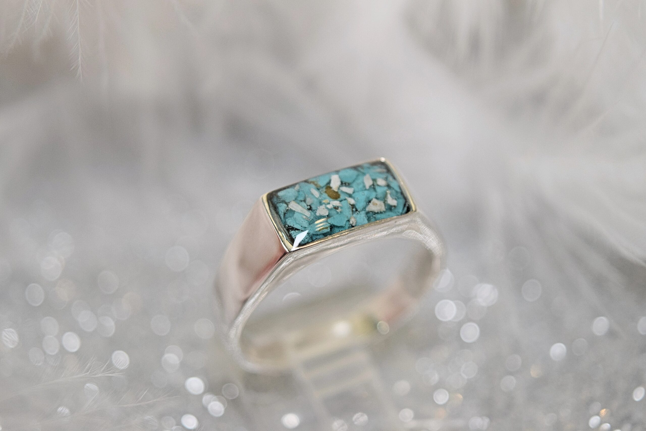 Mens Cremation Ashes & Memorial Ring 'Jude' Amulet of Ashes