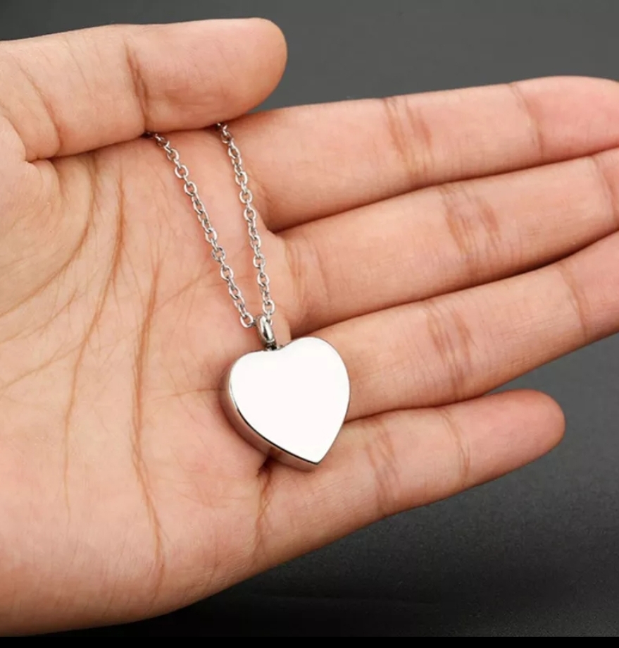 Cat Urn Necklace For Ashes 925 Sterling Silver Heart Cremation Jewelry