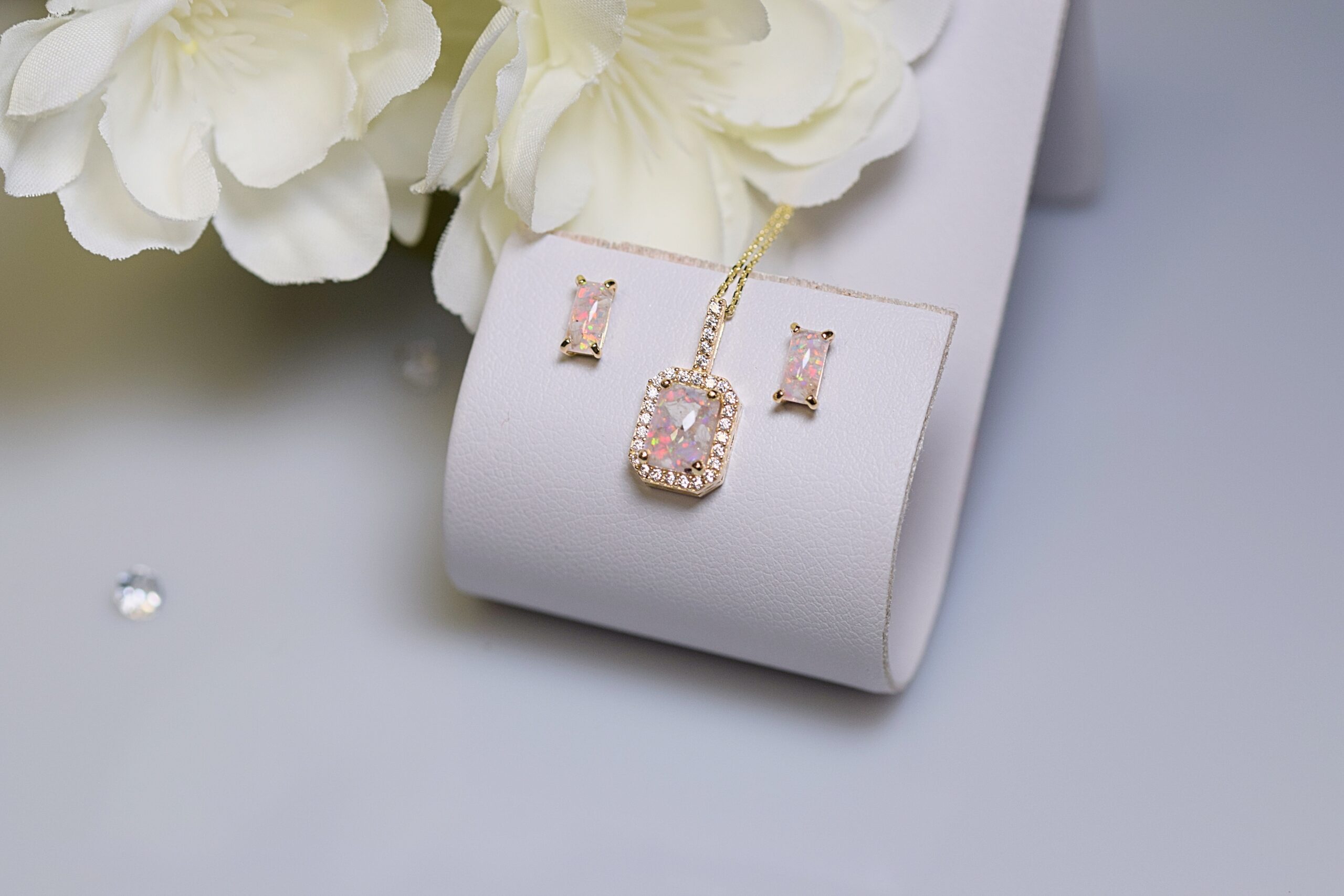 Square Sparkle Halo Stud Earrings